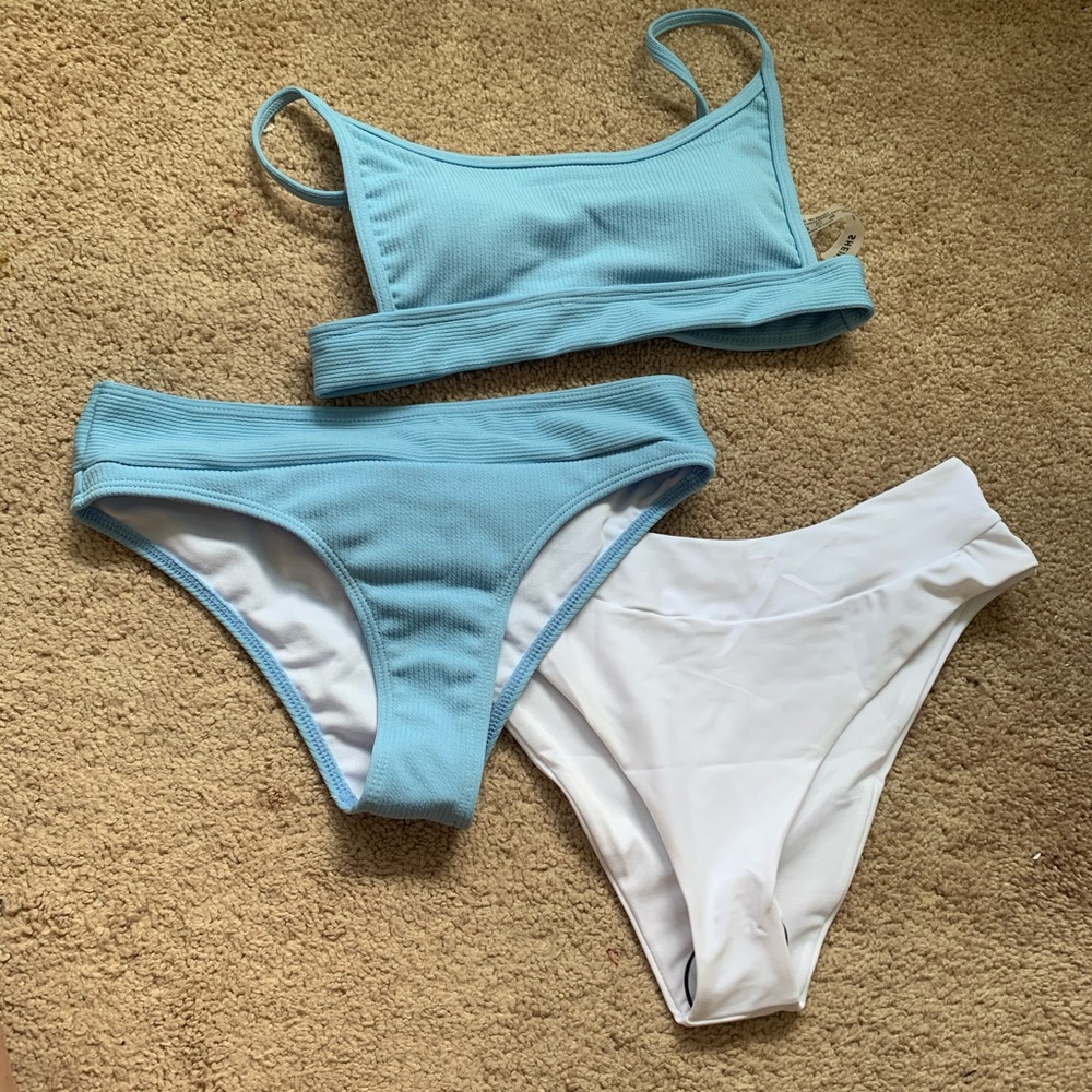 NEW 3pc Bikini with High Waisted bottoms Size M